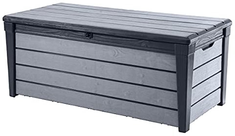 Keter Garden Storage Box Brushwood 455L Anthracite Outdoor Trunk Chest Bench
