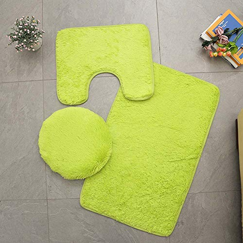 Homieco Einfarbiger Badteppich Set 3 Teilig, Weiches Saugfähiges Rutschfestes Badezimmermatte Teppiche Toilettendeckel U-förmigen WC Vorleger Waschbar Badvorleger Badematte