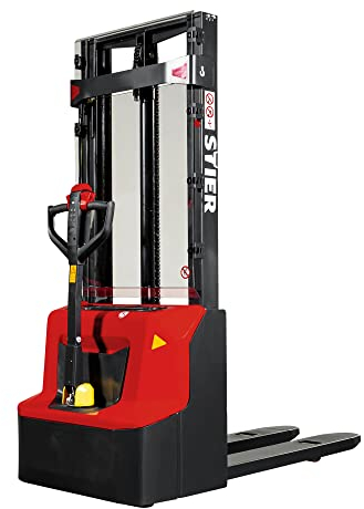 STIER Elektro-Stapler ELY-12, Tragkraft 1200kg, Hubhöhe 2900mm, Gabellänge 1150 mm, Polyurethan-Bereifung, wartungsfreundlich, stabil, Hochhubwagen elektrisch