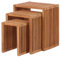 bene living Teakholz Beistelltische 3er Set-Kombination Braun