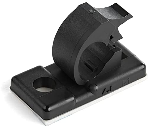 StarTech.com 100 Adhesive Cable Management Clips Black - Network/Ethernet/Office Desk/Computer Cord Organizer - Sticky Cable/Wire Holders - Nylon Self Adhesive Clamp UL/94V-2 Fire Rated (CBMCC1)