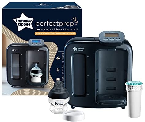 Tommee Tippee Perfect Prep Gerät, Instant-Babyflaschen-Zubereiter mit antibakteriellem Filter, frische Säuglingsnahrung in 2 Minuten, Schwarzblau