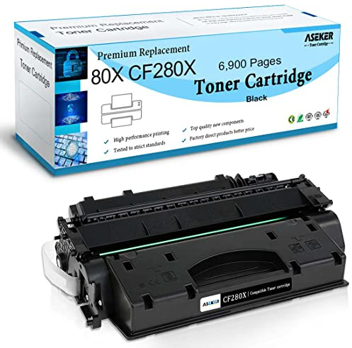 ASEKER Compatible Toner Cartouche 80X CF280X 80A CF280A pour HP Laserjet Pro 400 M401a M401d M401dn M401dne M401dw MFP M425dn M425dw Imprimante, Haut rendement 6900 Pages (80X CF280X Noir)