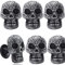 WEKBOSS Cabinet Knobs Antique Silver Skull Kitchen Drawer Pull Cupboard Door Handle(38mm), Single Hole Decorative Furniture Knob for Dresser Wardrobe Bedroom (6Pcs Zinc Alloy
