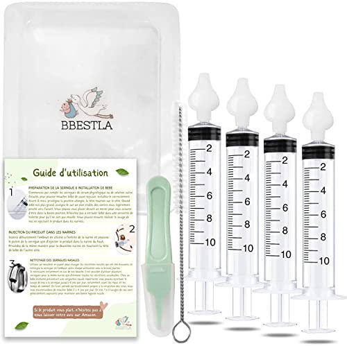 Seringue Nasale Bebe Mouche Nez Enfant Serum Physiologique | Élimine en douceur les sécrétions nasales et soulage la congestion chez le bebe | Pratique à utiliser pour le lavage nasale de bébé |