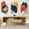 Ambiance Sticker Papier Peint intissé pré-encollé fresques géants - Arches Abstraits Rouges ET Bleus - adhésif décorative - 90x135cm