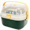 Baby Bottle Storage Box Portable Large Capacity Baby Bottle Drying Rack Easy-Carry Handle Baby Bottle Holder With Lid Cover Anti-Dust Protection For Baby At Home Kitchen Travel Outdoors (Green)