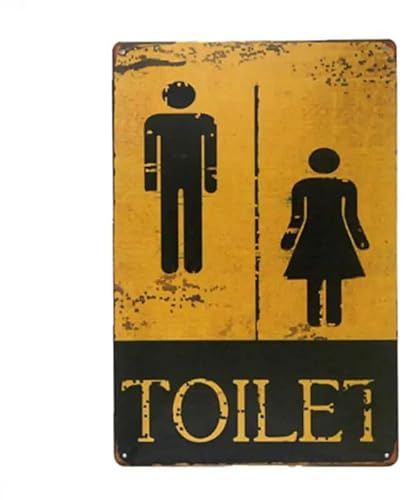 Targa in metallo – Toilette Ladies and Gentleman Toilet Vintage Tin Sign Coffee Bar Poster