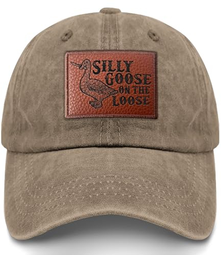 Lustiger Gänsehut, alberne Gans auf der lockeren Trucker-Mütze, Damen, Vintage-Mesh-Kappe für den Sommer, Natürlich-1, Einheitsgr��e
