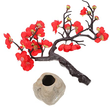 GOOHOCHY Winter pflaumen Ornamente künstliche Blumenzweige Geäst Creative creatim Kunsthandwerk aus Kunstharz Simulation Pflaumenblüte Simulation Topfpflaumenblüte Wintersüß Anzeige