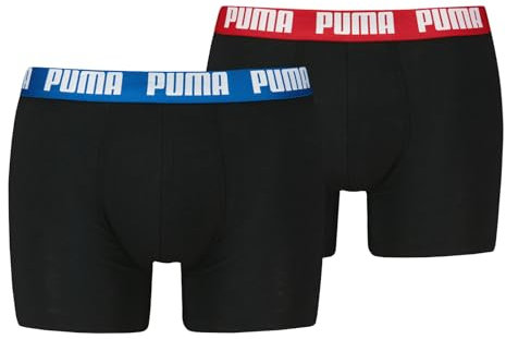 PUMA Herren Boxer Boxershorts Shorts Unterhosen Comfort Stretch 2er Pack, Wäschegröße:L, Artikel:-008 Black/Blue/red