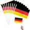 BURGEON Klein Lot de 12 mini drapeaux avec pôle blanc de 30 cm pour les fans de football Coupe du monde Euro Décoration de fête