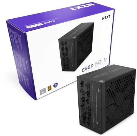 NZXT C850 Gold ATX 3.1 (2024) - Low Noise Fully Modular PC Gaming Power Supply - 850W - 80 Plus Gold - 12V Connector - Zero Fan Mode - 100% Japanese Capacitors - Black -