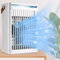 Mist Air Conditioner Humidifier, 2 Cold Mists 5 Speeds Fan Air Cooler 680ml Water Tank Portable Air Conditioner with 7 Color LED Lights for Home, Office, Bedroom