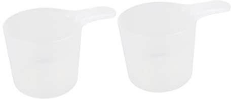 TOYANDONA 2Pcs Large Capacity Pet Food Scoops Durable Measuring Spoons for Dog Cat Feeding Lightweight Portable Pet Feeding Tool for Dry Food White