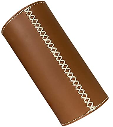 ELAYARD Long Leather Gas Canister Cover Fuel Storage Case for Outdoor Camping Protector Gas Tank Protective Sleeve and Propane Bottle Camping Tool Accessory