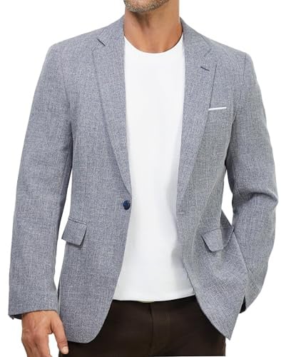 Blazer Hombre Casual Elegante 1 Botón Chaqueta Traje Oficina Negocios Chic
