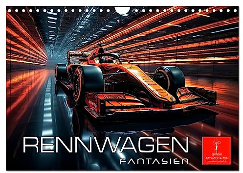 Rennwagen Fantasien (Wandkalender 2026 DIN A4 quer), CALVENDO Monatskalender: Rennwagen Fantasien - wenn Höchstgeschwindigkeit und schnittiges Design aufeinander treffen (CALVENDO Mobilitaet)