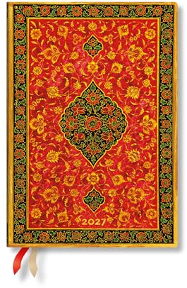 2027 Layla (Persian Poetry) Midi 12-Month Hardcover Dayplanner (Elastic Band Closure) Daily