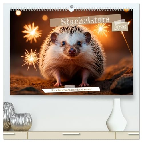 Stachelstars (hochwertiger Premium Wandkalender 2026 DIN A2 quer), Kunstdruck in Hochglanz: Igelmotive: Ein stacheliger Begleiter durch die Jahreszeiten. (CALVENDO Tiere)