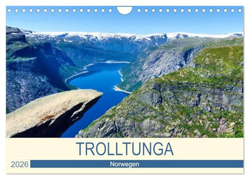 Trolltunga (Wandkalender 2026 DIN A4 quer), CALVENDO Monatskalender: Eine anspruchsvolle Wanderung mit einer einzigartigen Aussicht. (CALVENDO Natur)