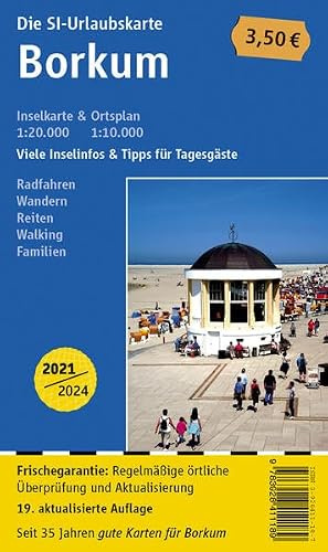 Insel Borkum: Urlaubs- und Fahrrad- und Wanderkarte der Nordseeinsel Borkum mit detailliertem Ortsplan (Borkum), vielen Informationen zu Land und ... mit Kindern. (Norddeutsche Urlaubskarten)