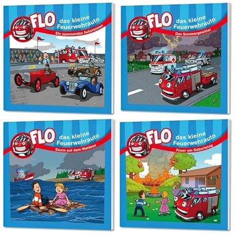 Flo Minibuch-Set 1 (Flo, das kleine Feuerwehrauto, 1-4)