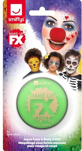 Smiffys Make-up FX, Limettengrün, Aqua Gesichtsund Körperschminke, 16 ml, wasserlöslich