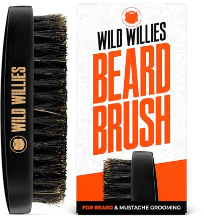 Wild Willies Natural Boar Bristle Beard & Hair Brush - Travel Size