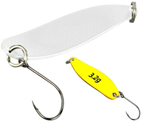 Fishing Tackle Max FTM Trout Spoon Hammer 114 UV weiß gelb 3,2g 5200114