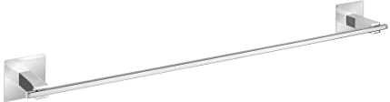 WENKO Turbo-Loc® Edelstahl Badetuchstange UNO Quadro - Befestigen ohne Bohren, Edelstahl rostfrei, 64 x 6.5 x 7 cm, Chrom
