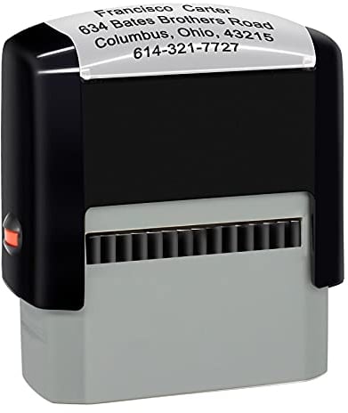 Personalisierter Stempel (47 x 18 mm - 4 Zeilen) - Individuell Gestalten - Selbstfärbend Für Benutzerdefinierte Adresse Zurücksenden (Schwarz)