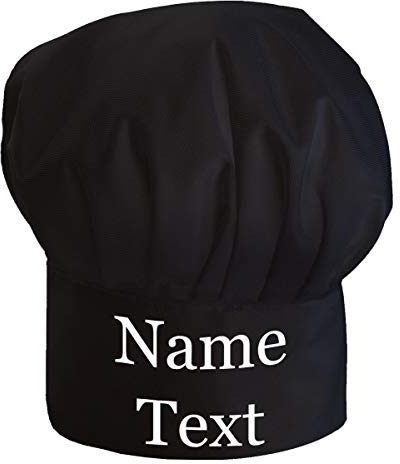 Ferocity Personnalisé de Cuisinier Chapeau avec un nom Pour les femmes et les hommes Avec Texte de Cuisine Chef Adulte Noir avec texte [108]