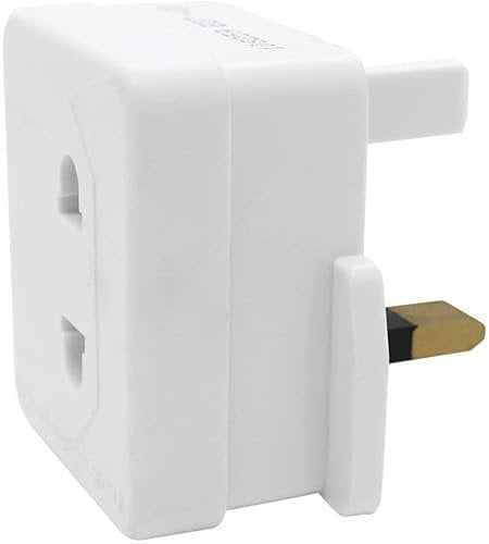White UK 2 Pin To 3 Pin 1A Fuse Adaptor Plug For Shaver/Toothbrush by Xommerce