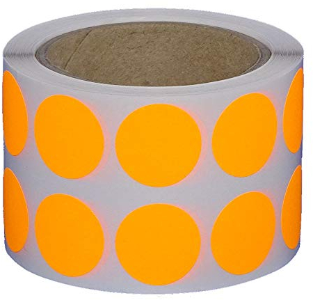 Markierungspunkte/Klebepunkte auf Rolle - Ø 20 mm - 1.000 Stück (Leuchtorange)