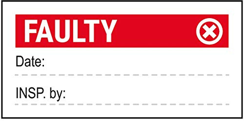 VSafety Rouleau de 250 autocollants rouges 51 x 25 mm
