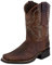 Scarpe Stivali da Cowboy Occidentali a Tacco Basso in Pelle Antiscivolo con Punta Tonda (42,Marrone)
