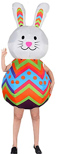 Rafalacy Aufblasbares Osterhasenkostüm für Erwachsene Aufblasbares Osterei-Kostüm Lustiges Hasenkostüm Anzug Ostern Verkleidung