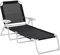 Outsunny Liegestuhl Sonnenliege Klappbare Strandliege 4-stufige Gartenliege Netzstoff Schwarz 186 x 66 x 80 cm