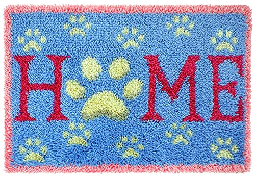 Knüpfteppich Zum Selber knüpfen,60x40cm Knüpfsets Latch Hook Kit Selbst Knüpfen Set für Kinder und Erwachsene