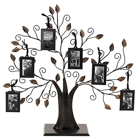 Fabian Clarke London Family Tree Frame 50 x 50cm With 6 Hanging Photo Frames Free Standing For Home Family Birthday Gift