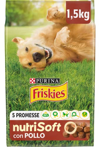 PURINA FRISKIES 5 Versprechen Trockenfutter für Erwachsene Hunde mit Huhn 6 Beutel à 1,5 kg