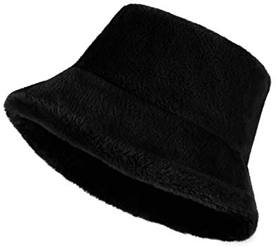 IBLUELOVER Fischerhüte Winter Bucket Hat Damen Mädchen Eimer Hut Flauschige Fellmütze Faltbar Wintermütze Verdickt Hut Warm Winddicht Mütze Herren Anglerhut für Outdoor Freizeit Reisen Wandern