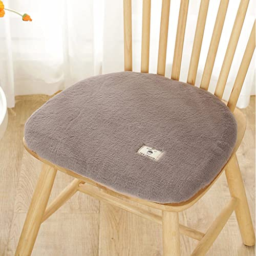 Yadlan Stuhlkissen Halbrund für Sessel, Stuhlkissen 45x45 mit BäNdern, Sitzpolster Halbrund, PlüSch Stuhlauflagen EsszimmerstüHle Polsterung, rutschfest Sitzkissen KüChenstuhl Grau