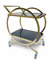 SGSG Barwagen Getränkewagen Halo Serviertisch auf Rollen Gold Aufbewahrungsregal, 2 Regale, Art Deco, Möbel, Vintage, Beistelltisch, Tea Party, Modern