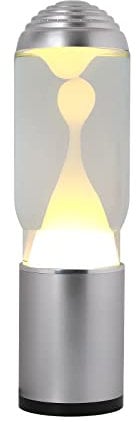 I-TOTAL® - LAMP A.D.A - Lampe à lave avec base laquée foncée/clair argenté (transparent/cire blanche 1)