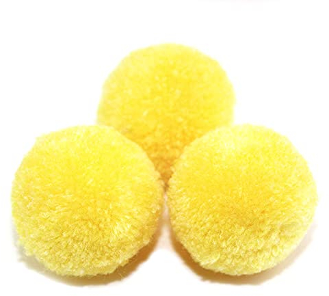 Duories Pompons zum Basteln,100 Stück 30mm Bunte Bommeln Bälle,Pom Poms für Kunsthandwerk,Pompons Bälle für Ostern,Weihnachten,Bunte Pompons für DIY Basteln Tischdekoration Geburtstagsdeko,Gelb