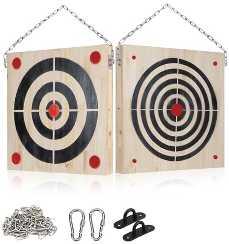 Heavy Wooden Axe Throwing Target & Knife Throwing Target with Handles