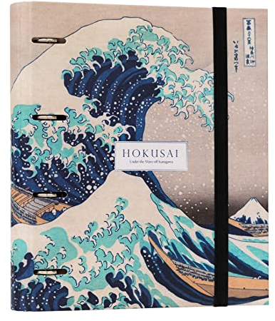 Grupo Erik Ringordner 4 Ringe, Rinbuchordner Hokusai Japanische Kunst, Ordner Die Größe Welle vor Kanagawa Ordner A4 für Ihre Dokumente, das Lernen oder die Arbeit
