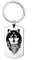 Porte-clés en acier inoxydable - Loup, silverl